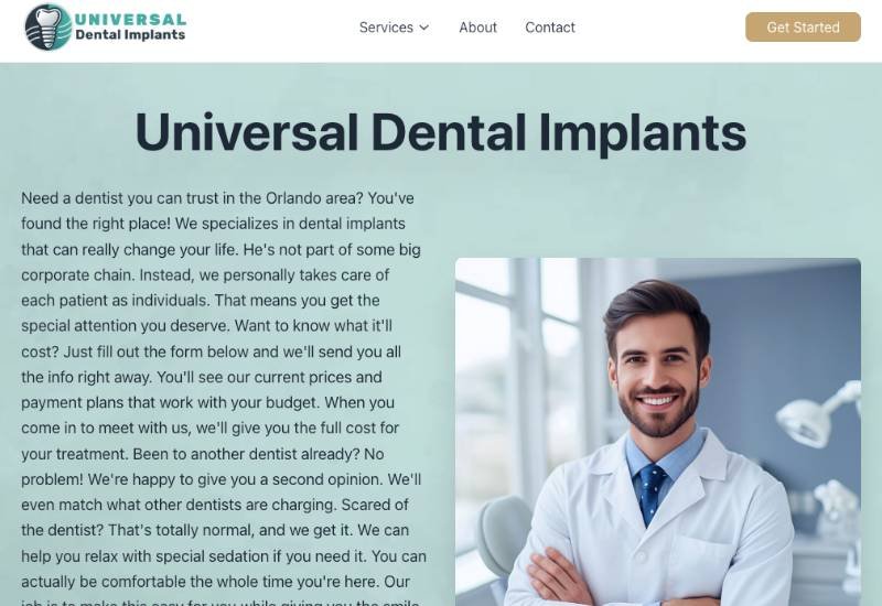 Universal Dental Implants website